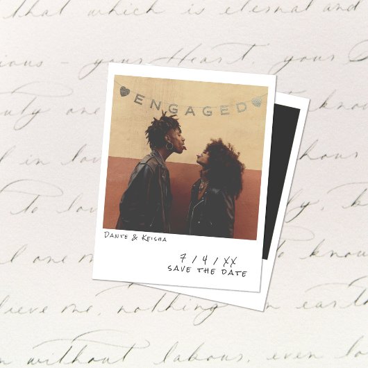 Carte d'annonce de fiançailles avec photo instanta