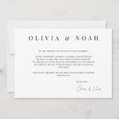 Carte d'annonce de fiançailles Blanc & Noir (Devant)