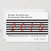 Carte d'annonce de fiançailles du Nouvel An (Dos)