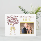 Carte d'annonce de fiançailles pour le Nouvel An N (Debout devant)