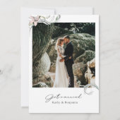 Carte d'annonce de fleurs de lys roses - carte pho (Dos)