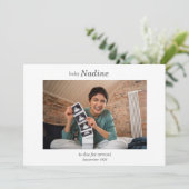 Carte d'annonce de grossesse avec photo d'échograp (Debout devant)