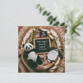 Carte d'annonce de grossesse Boho Neutre Panda (Debout devant)