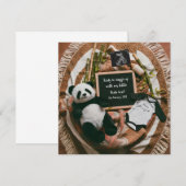 Carte d'annonce de grossesse Boho Neutre Panda (Devant / Derrière)