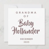 Carte d'annonce de grossesse de grand-mère de bébé (Devant)