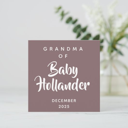 Carte d'annonce de grossesse de grand-mère de bébé (Debout devant)