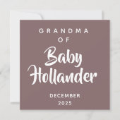 Carte d'annonce de grossesse de grand-mère de bébé (Devant)