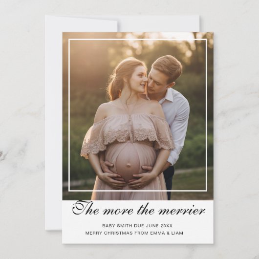 Carte d'annonce de grossesse de vacances Plus ça p (Devant)