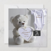 Carte d'annonce de grossesse Ours Blanc Minimalist (Devant)