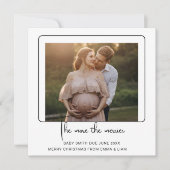 Carte d'annonce de grossesse pour les fêtes (Devant)