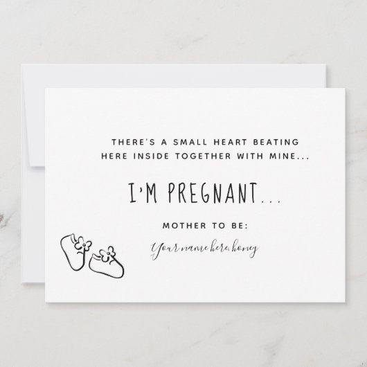 Carte d'annonce de grossesse rose délicate (Devant)