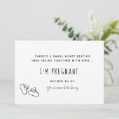 Carte d'annonce de grossesse rose délicate (Debout devant)
