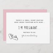 Carte d'annonce de grossesse rose délicate (Devant / Derrière)