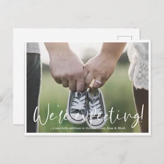 Carte d'annonce de grossesse simple moderne (Devant / Derrière)
