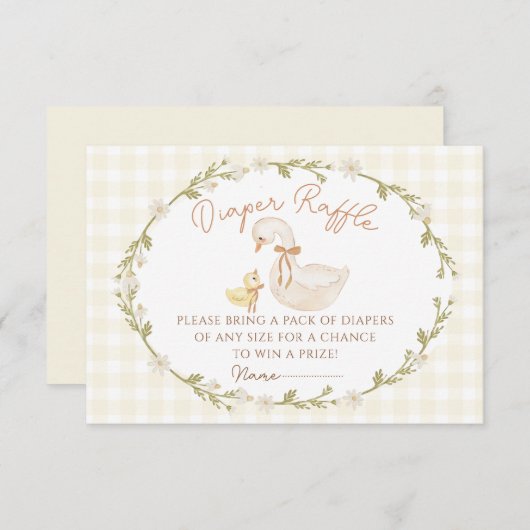 Carte d'annonce de la clôture pour bébé Canard à c (Devant / Derrière)