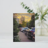 Carte d'annonce de la quiétude du coucher de solei (Debout devant)