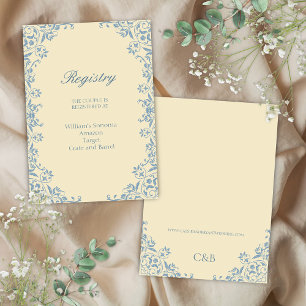 Carte d'annonce de liste de mariage jaune beurre c