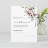 Carte d'annonce de lys roses floraux - carte photo (Debout devant)