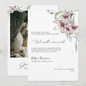 Carte d'annonce de lys roses floraux - carte photo (Devant / Derrière)