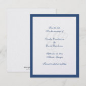 Carte d'annonce de mariage à monogramme avec bordu (Devant / Derrière)