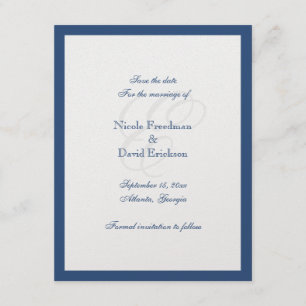 Carte d'annonce de mariage à monogramme avec bordu