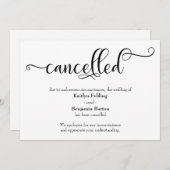 Carte d'annonce de mariage annulé avec calligraphi (Devant / Derrière)