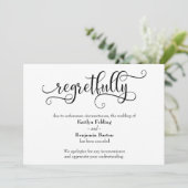Carte d'annonce de mariage annulé avec regret (Debout devant)