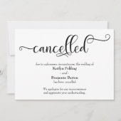 Carte d'annonce de mariage annulé en calligraphie (Devant)