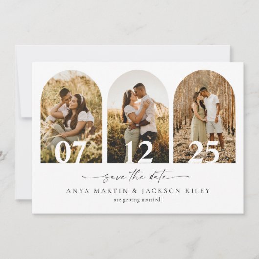 Carte d'annonce de mariage avec photo d'arche pour (Devant)