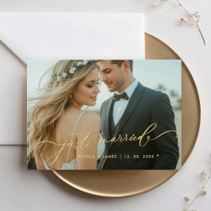 Carte d'annonce de mariage avec photo de mariage '