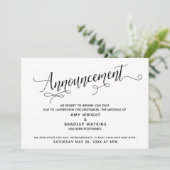Carte d'annonce de mariage élégamment retardée (Debout devant)