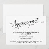 Carte d'annonce de mariage élégamment retardée (Devant / Derrière)