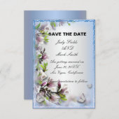 Carte d'annonce de mariage élégante avec papillon (Devant / Derrière)