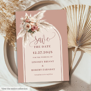 Carte d'annonce de mariage élégante Bohème avec ar