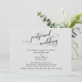 Carte d'annonce de mariage élégante, grise et repo (Debout devant)