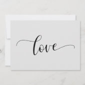 Carte d'annonce de mariage élégante, grise et repo (Dos)