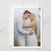 Carte d'annonce de mariage en bleu poussiéreux ave (Dos)