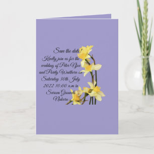 Carte d'annonce de mariage Fleur de Narcisse Jaune