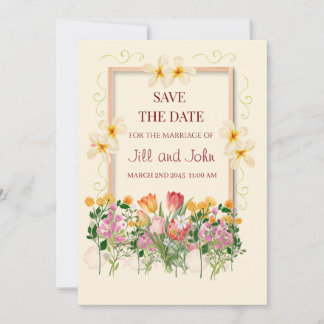 Carte d'annonce de mariage Floral Save the Date