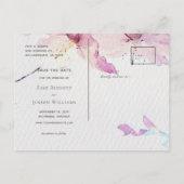 Carte d'annonce de mariage florale à l'aquarelle g (Dos)