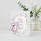 Carte d'annonce de mariage florale à l'aquarelle g (Debout devant)