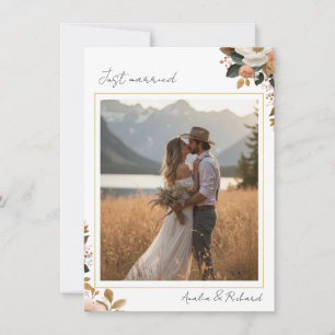 Carte d'annonce de mariage florale élégante