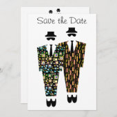 Carte d'annonce de mariage gay à envoyer à la date (Devant / Derrière)