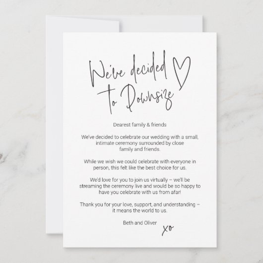 Carte d'annonce de mariage minimaliste (Devant)