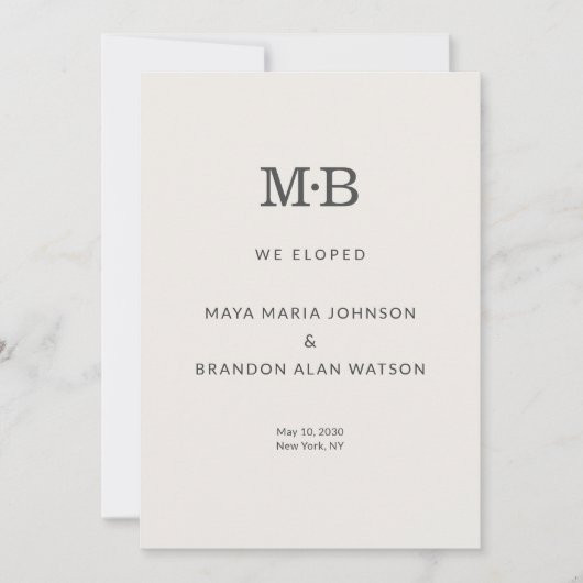 Carte d'annonce de mariage minimaliste moderne (Devant)