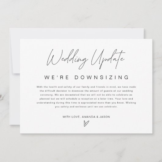 Carte d'annonce de mariage minimaliste réduit (Devant)