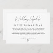 Carte d'annonce de mariage minimaliste réduite (Devant / Derrière)