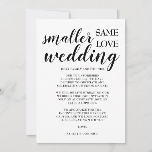 Carte d'annonce de mariage moderne minimale plus p (Devant)