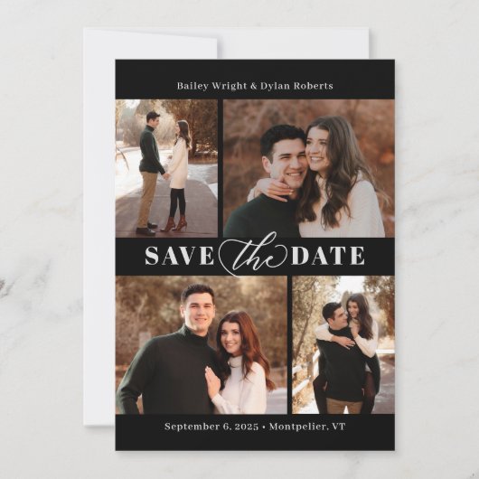 Carte d'annonce de mariage modifiable et raffinée (Devant)