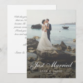 Carte d'annonce de mariage pour jeunes mariés en f (Devant / Derrière)